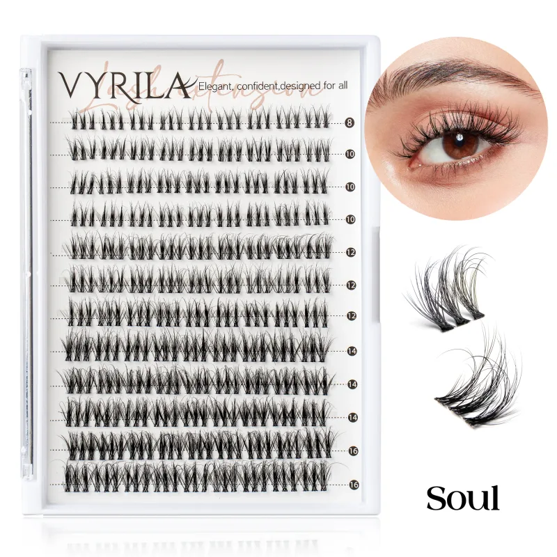 Individuální řasy Cluster C Curl Mix Shluky řas 3D Wispy DIY prodloužení řas 0,1 mm Super tenký pásek Obnovitelné přírodní řasy