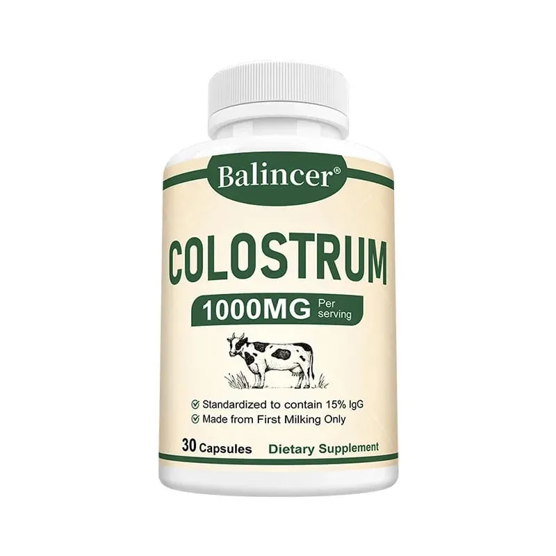 1000mg Grass-Fed Bovine Colostrum Capsules Probiotic Daily Wellness Supplement Supports Gut Comfort Skin & Vitality Balance