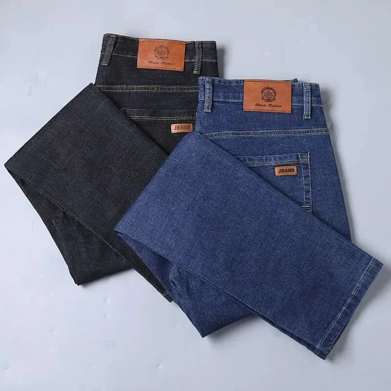 Men's Casual Straight Stretch Jeans 2026 Spring Autumn New Classic Blue Black Work Denim Trousers Fashion Male Brand Clothing — image 10