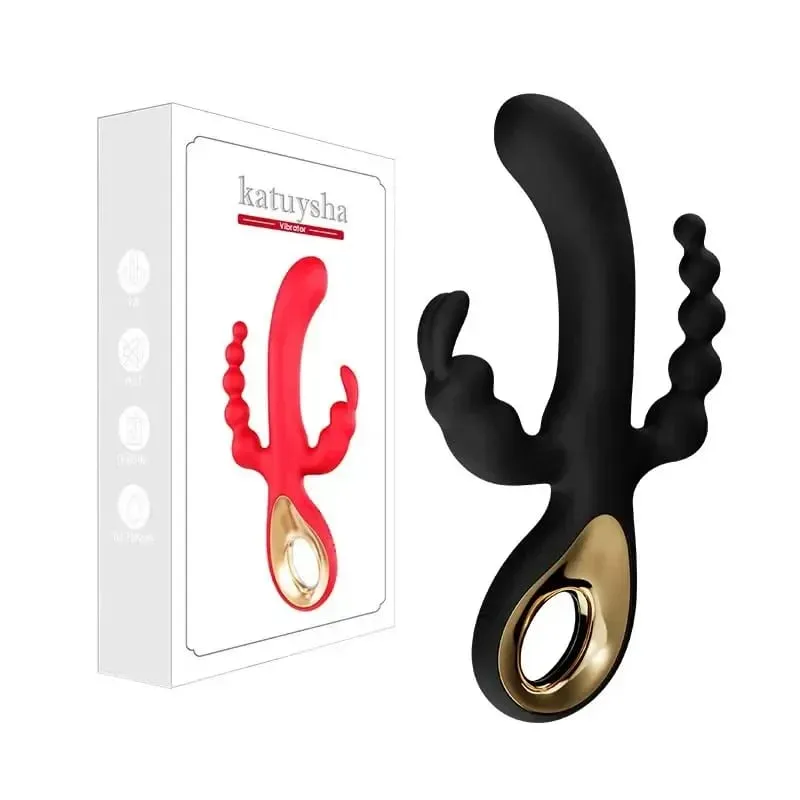 G Spot Dildo Rabbit Vibrator for Women 3 In1 Clitoris Stimulation Silicone Waterproof Female Vagina Anal Massager Adult Sex Toy — image 6