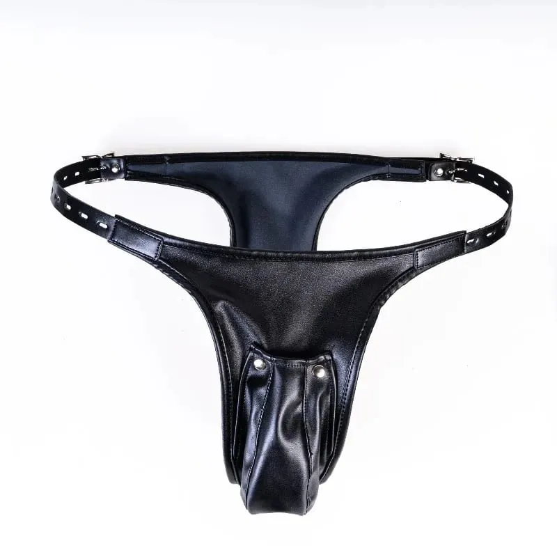 Multi-Functional Leather Chastity Panties with No Vibration Silicone Dildo Anal Accessories for Couple Sensual Play Sex Toys