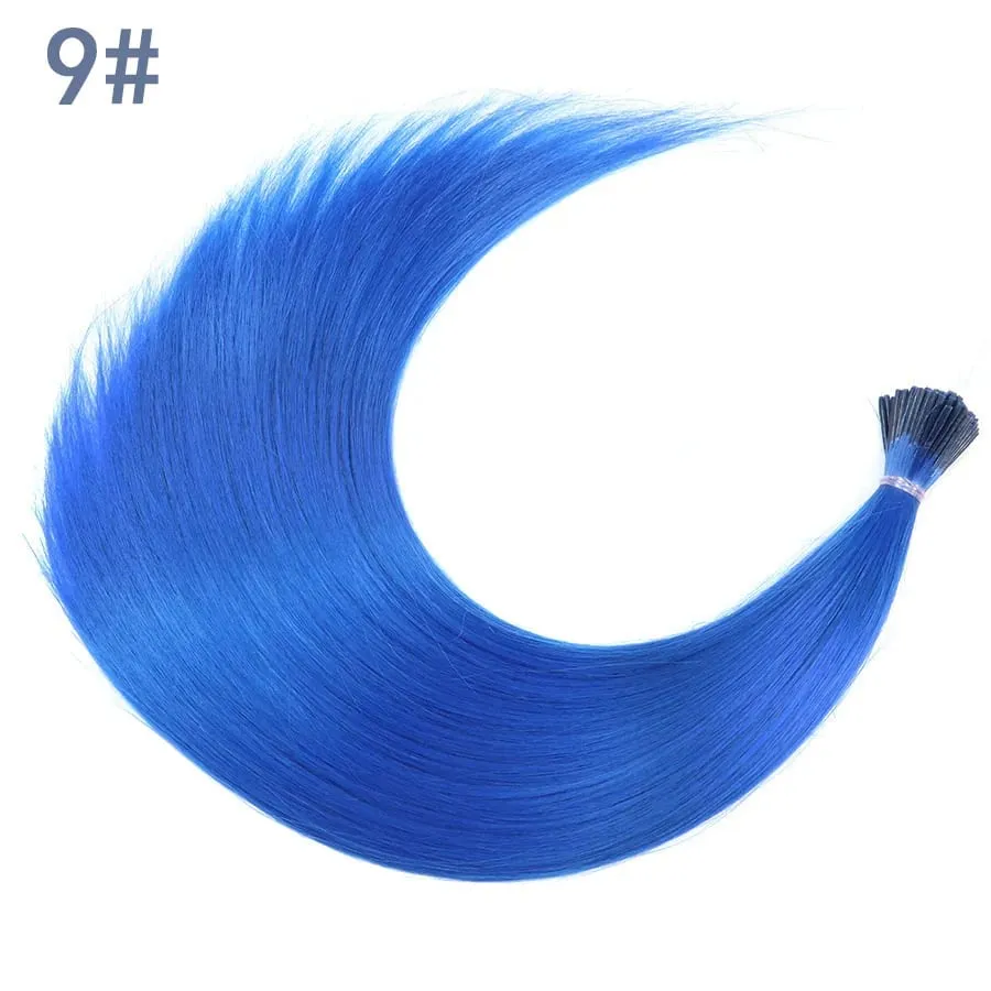 50 Strands/Pack Synthetic Colored I-Tip Stick Hair Extensions Straight Hair 16 Inch For Women High Temperature Fiber Hairpieces — image 16
