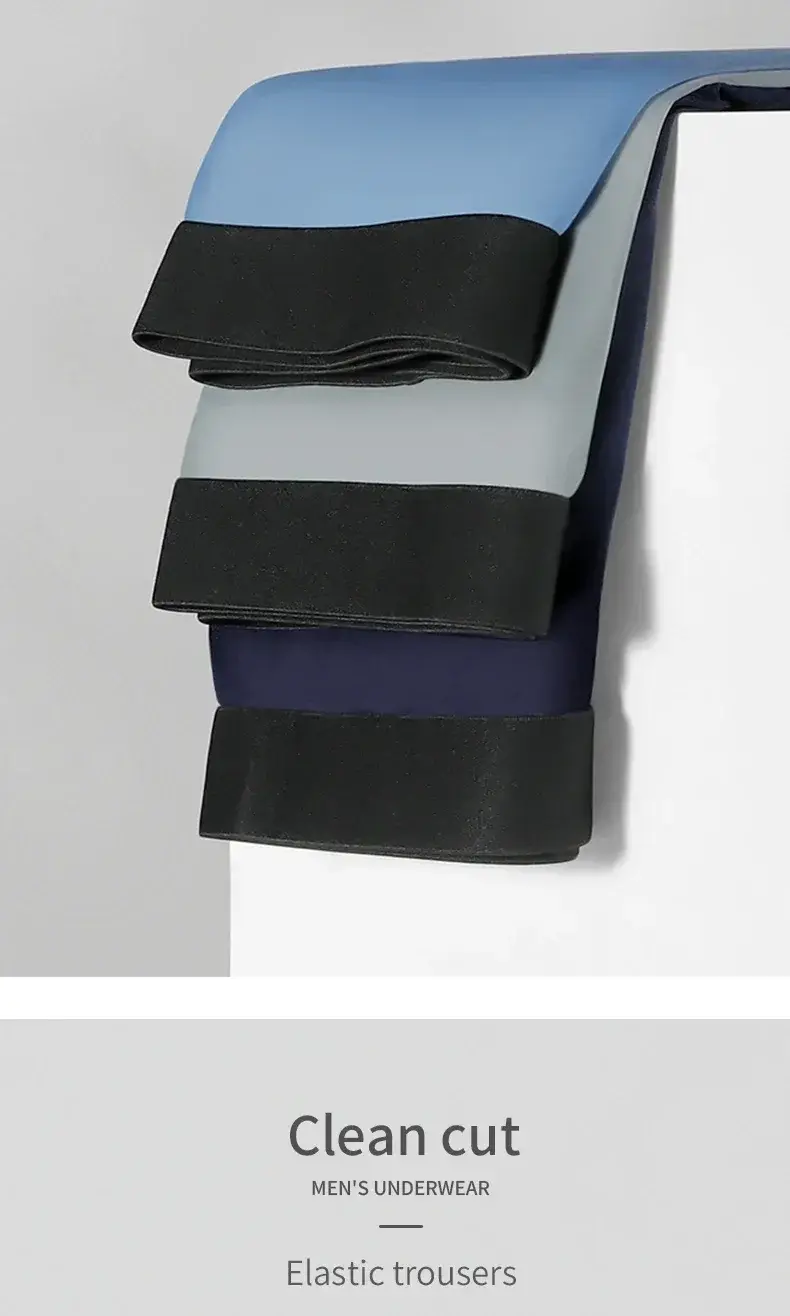 5PCS Men's ice silk seamless underpants 3D punch bag, cool, breathable, comfortable in summer, flat-angled bottom underpants