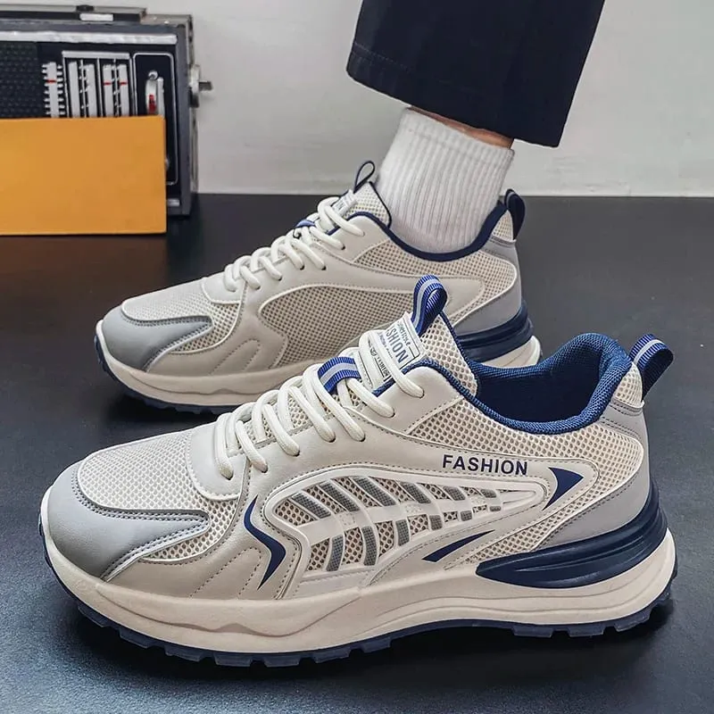 Men's Fall Shoes New Model Breathable Mesh Sports Sneakers Thick Bottom Casual Trendy Footwear