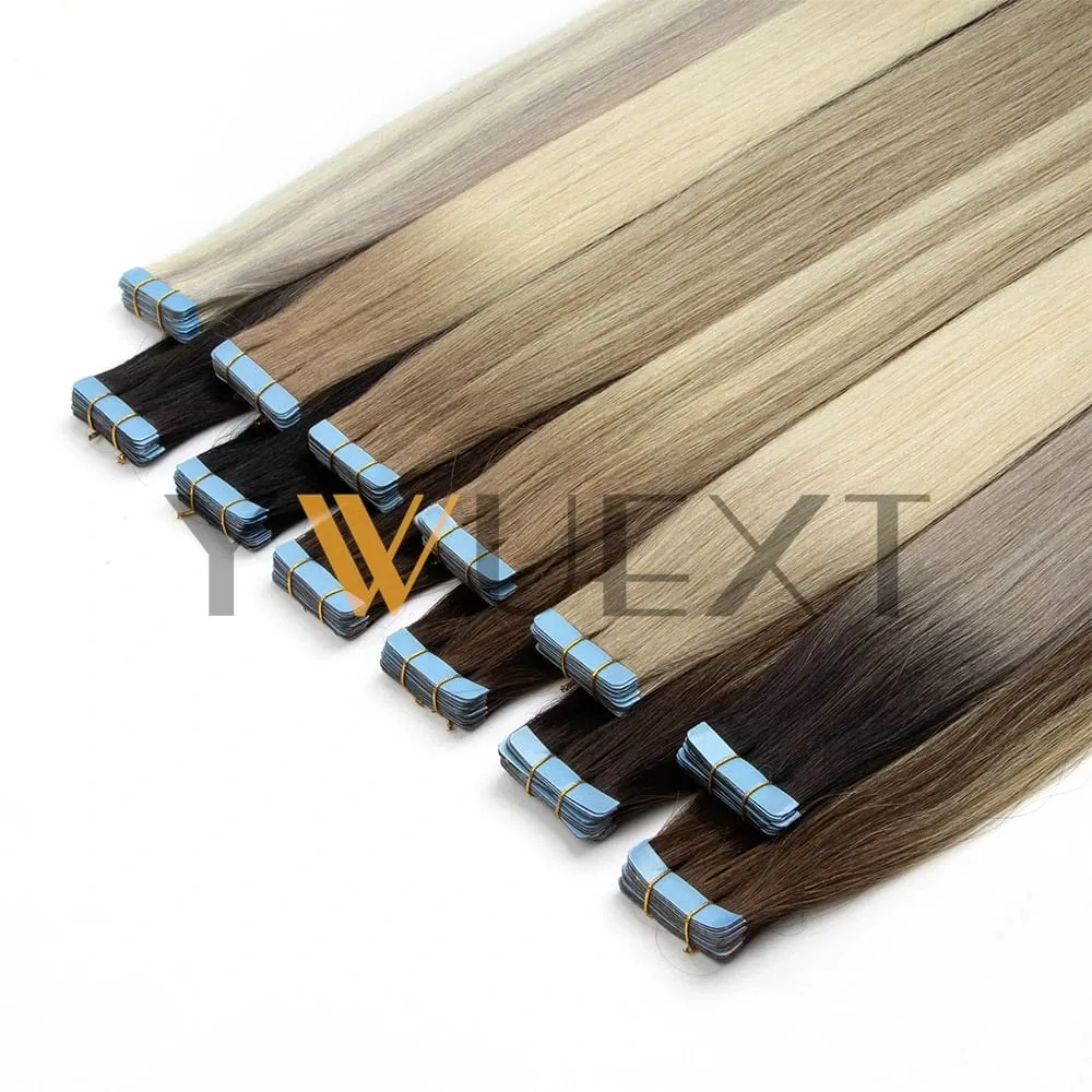 Real Human Hair Tape in Extensions 16'' 20'' Natural Straight High Light Seamless Tape Hair 20pcs On Double Sided Tape 30g/pack — image 4
