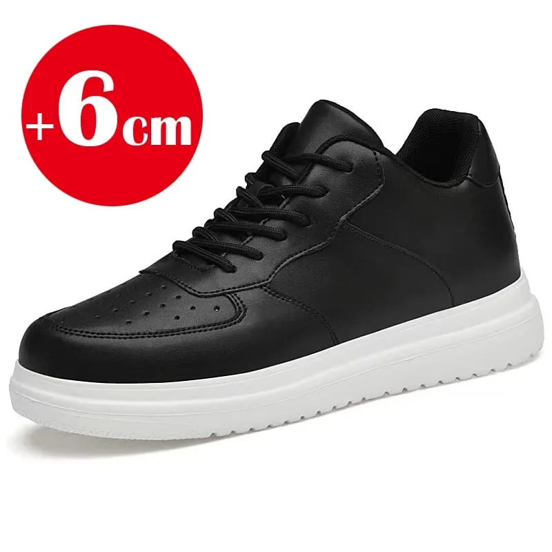 2026 남성용 새로운 높이 증가 신발 8cm 보이지 않는 엘리베이터 스니커즈 White Leathe Sport Zapatillas De Hombre 빅 사이즈 46 — image 7