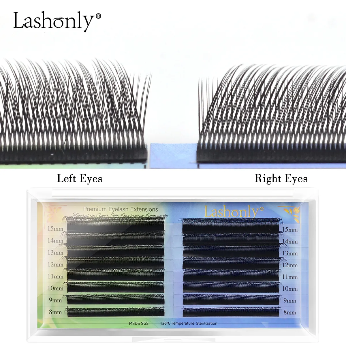 Lashonly Fox YY Faux Mink Eyelash Extensions 16 Lines Soft Natural Premium Flat Root Mesh Net Cross Flying YY Lashes for Fox Eye — image 2