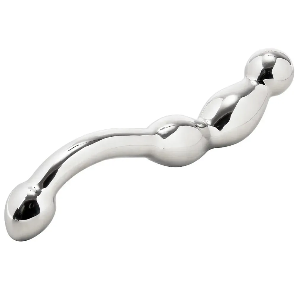 Stainless Steel Double Dildo G Spot Massager Metal Heavy Anal Beads Butt Plug Dildo Fake Penis Sex Toy For Man Woman — image 3