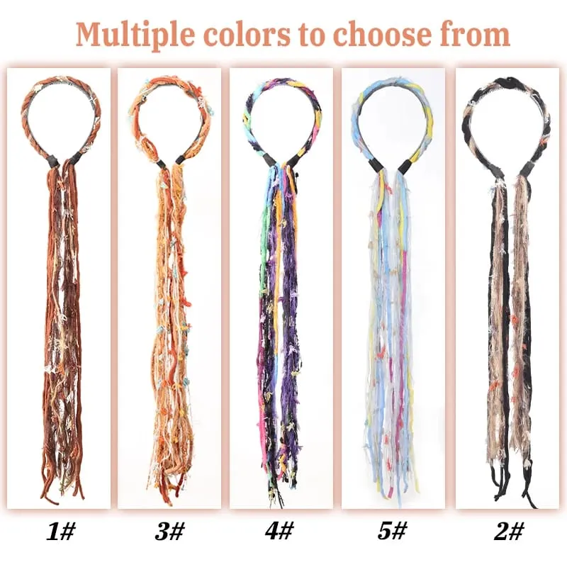 Synthetic Plush Maillard Colored Long Tassel Headband Bohemian Hair Accessory Suitable for Women's Parties — image 7