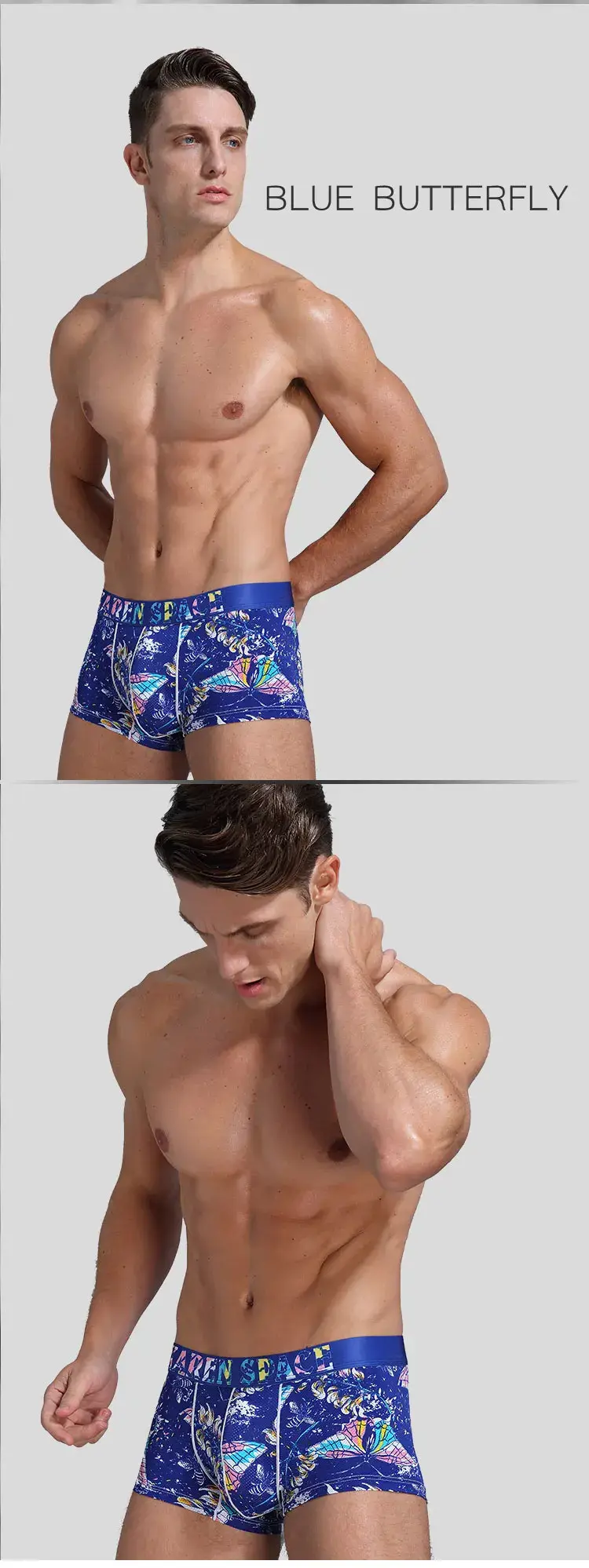 Cuecas masculinas boxer estampadas de seda com gelo respirável cuecas masculinas elegantes calcinhas confortáveis Calzoncillo Hombre — image 9