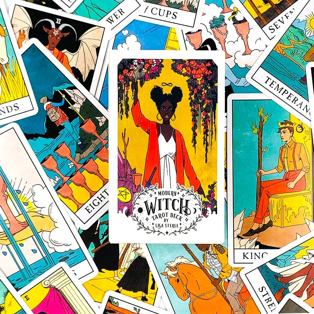 Modern Witch Tarot Cards A 78 Deck Oracle English Divination Borad Playing Games，Perfect For Beginners Women Girls Personal Use