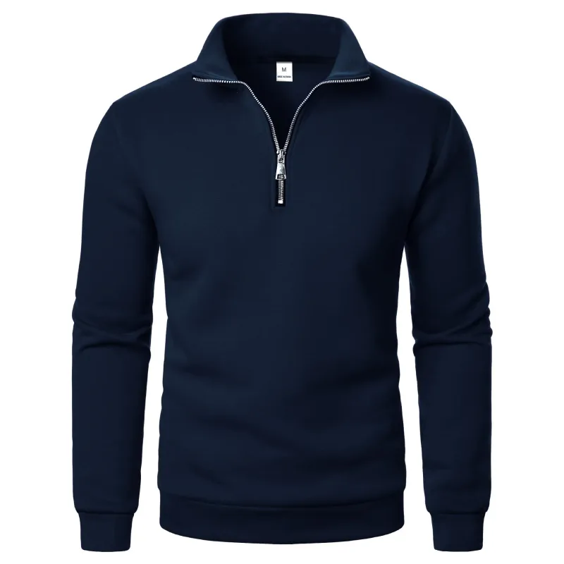 Spring Autumn new Casual Half Zipper stand collar sweatshirt Trend Simple slim men Pullover long sleeve tops Men's sweatshirt — image 14