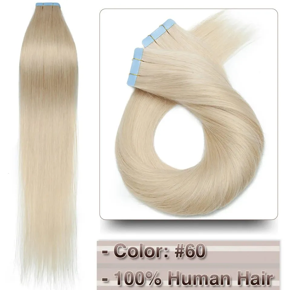 Double Stitched Tape in Human Hair Extensions Straight Invisible Seamless Skin Weft Tape In Hair Extensions For Women