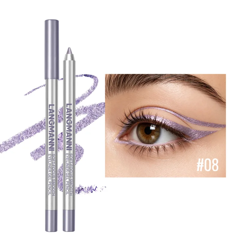 Pearlescent Green Eyeliner Pencil 12 Color Smooth Eye Pigment Glitter Eye Liner Eyeshadow Pen Long-Lasting Waterproof Eye Makeup — image 16