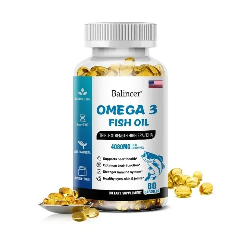 Balincer Wild Caught Omega 3 Fish Oil Softgels- Triple Strength High EPA 1200mg DHA 900mg Non-GMO Gluten Free Dietary Supplement — image 11