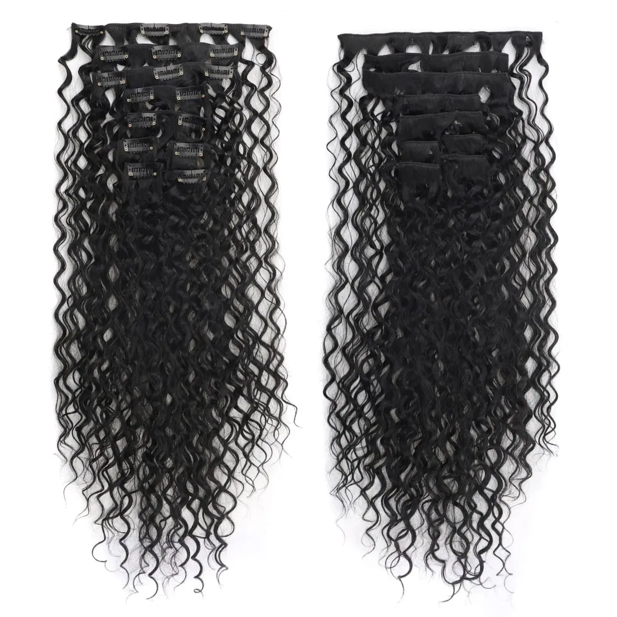 9PCS Clip-in Hair Extensions Kit Long Soft Curly Hair Extension Synthetic Kinky Curly Hairpieces Full Head Fake Pieces for Women