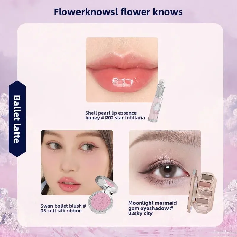 Flowerknows make-up Dárkové sady Little Angel Bunny Zahradní mušle Šperky Glaze na rty Tvářenka Flower Know SWEETIE BEAR Blush korektor