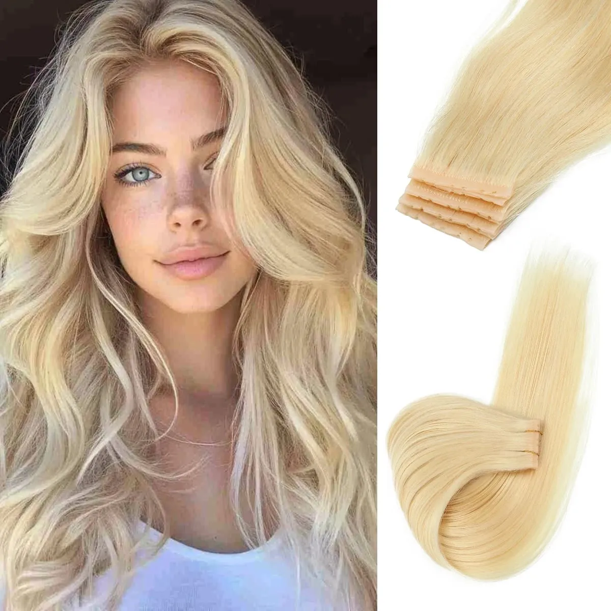 Butterfly Weft Hair Extensions Human Hair Glue-Free Double Invisible Weft with Micro Beads Natural Volume and Length 12-24Inches — image 11