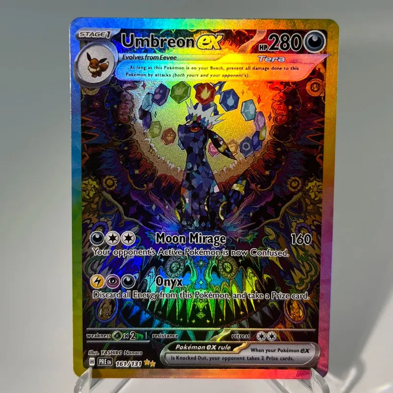 Prismatic Evolutions PKM Cards PTCG5-A GX Rainbow Umbreon Sylveon Leafeon ex Rare Collection Battle Toys Gifts for Hobbies — image 24
