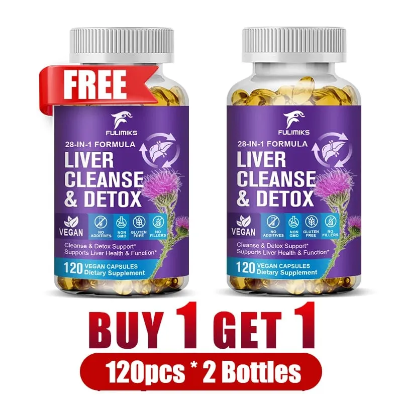Liver Cleanse & Detox Capsules with Milk Thistle & Dandelion for Toxin Removal & Liver Regeneration Digestion Kidney Health