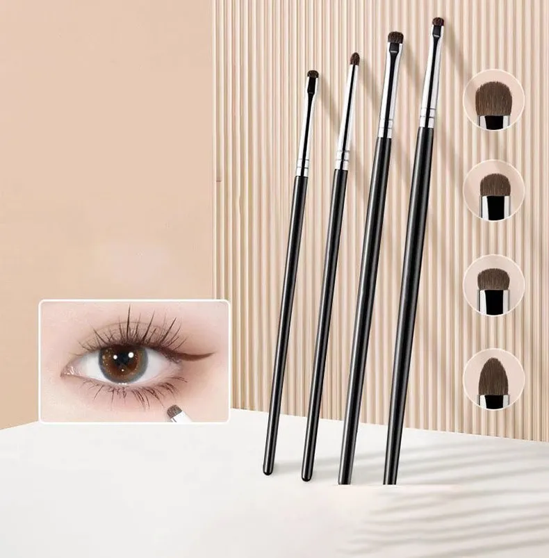 Ensemble de pinceaux de maquillage pour fard à paupières, poils de cheval doux, surligneur de paupières, ver à soie couché, outils de maquillage pour les yeux, 2/4 pièces — image 2