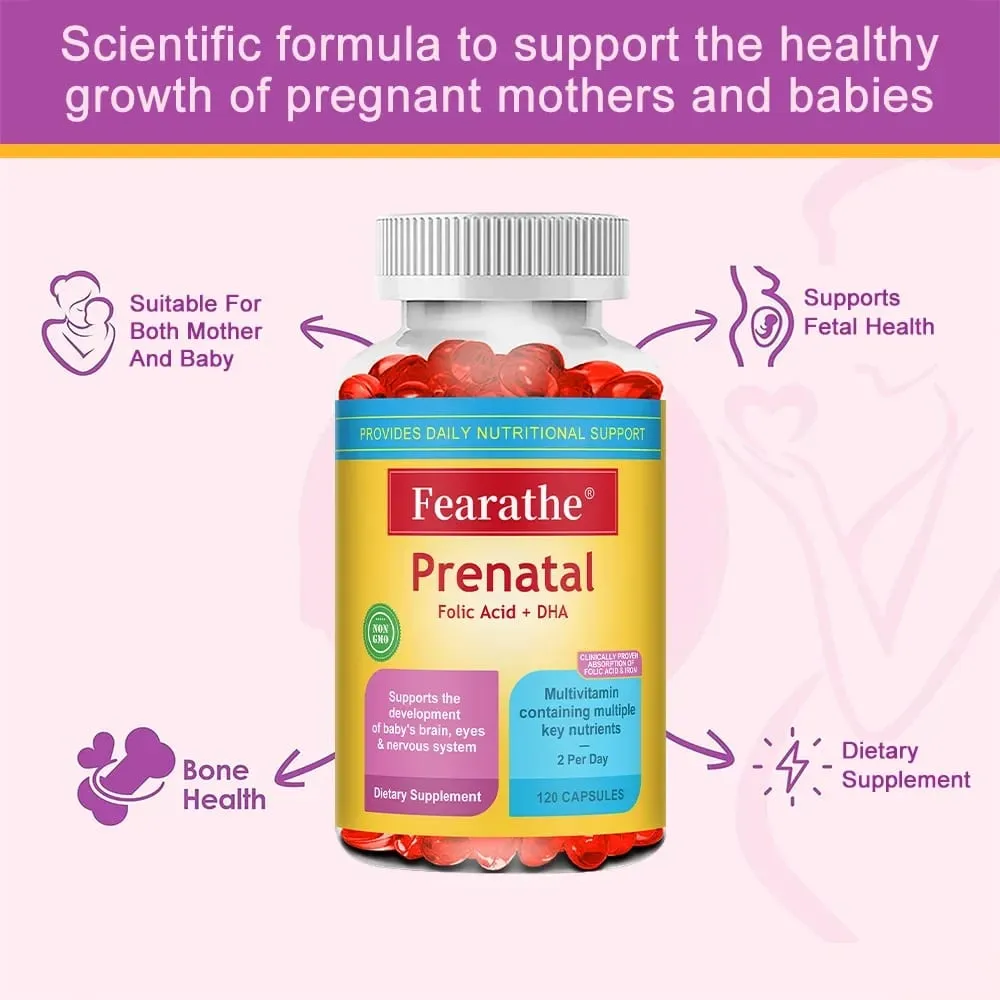 Prenatal Multivitamin with Biotin and Folic Acid for Enhanced Nutrient Absorption Gluten-free Non-GMO 120 Capsules — image 6