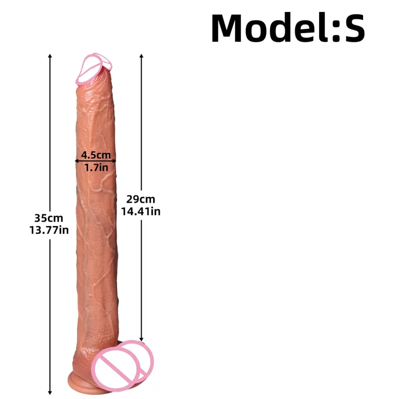 Super Long Realistic Dildos Butt Plug Soft Silicone Penis Adult Supplies Suction Cup Sex Toys for Woman Men Vagina Anal Massage