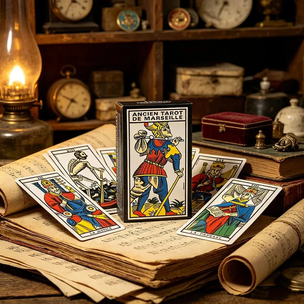 French Ver. Ancien Tarot De Marseille Deck Vintage Divination Tarot Deck Fortune Telling Board Game Cards Game for Beginner