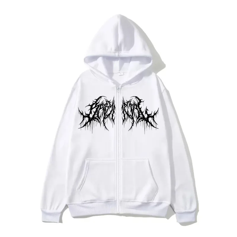 Y2K Zipper Hoodie Men's Trendy Printed Hip Hop Style Gothic 2026 Autumn/Winter Warm Long Sleeve Sweatshirt — image 6