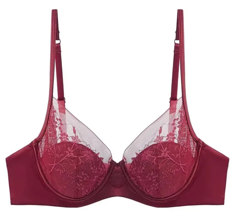 Elegant Lace Lingerie Set Thin Cup Minimizer Bra Panty Breathable Comfort Intimates Suit For Big Bust Size 32‑38 Daily Underwear