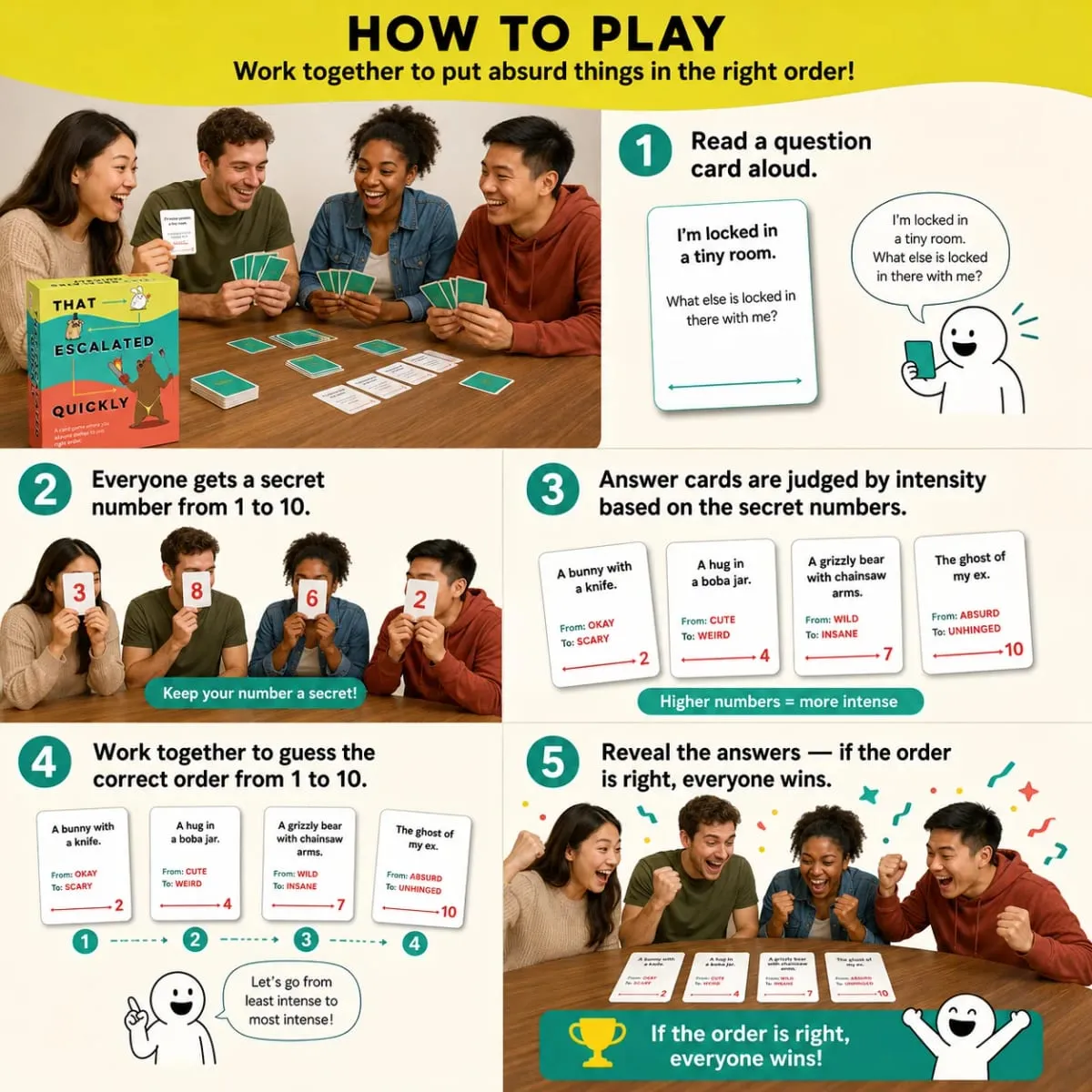 That Escalated Quickly Card Game Funny Party Board Game Family Team Strategy Game for Kids and Adults English Version — image 4