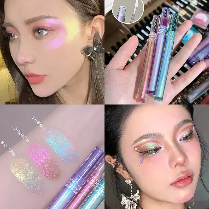 Glitter Chameleon Eye Makeup Multichrome Shimmer Eyeshadow Duochrome Stick Shine Chrome Highlighter Pen Party Luminous Cosmetics — image 3