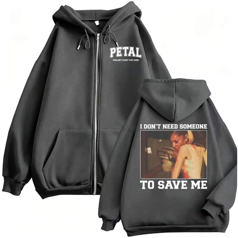 Ariana Grande Petal Core I Don’t Need Someone To Save Jacket Sweatshirts Coats Men Women Casual Cozy High Quality Zipper Hoodies — image 3