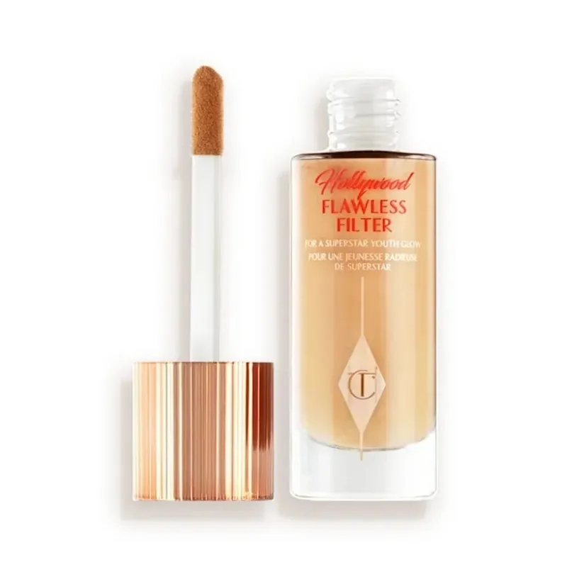 Charlotte Tilbury Hollywood Flawless Liquid Highlighter hidrata a paleta da pele acetinado-fosco Shimmer Metallic Acabamentos Maquiagem