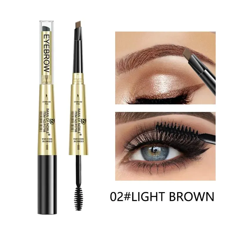 Ultra Fine Dual Head Eyebrow Pencil Mascara Set Natural Waterproof And Long-Lasting Professional Eyebrow Pencil Makeup