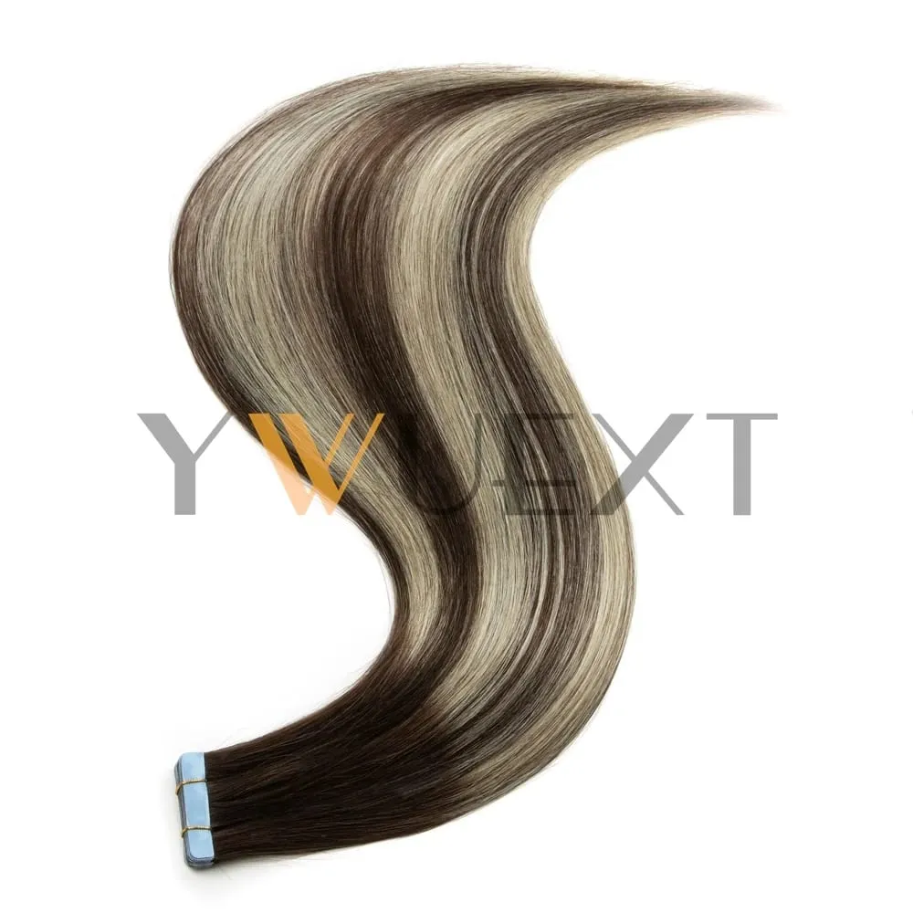 Real Human Hair Tape in Extensions 16'' 20'' Natural Straight High Light Seamless Tape Hair 20pcs On Double Sided Tape 30g/pack — image 17