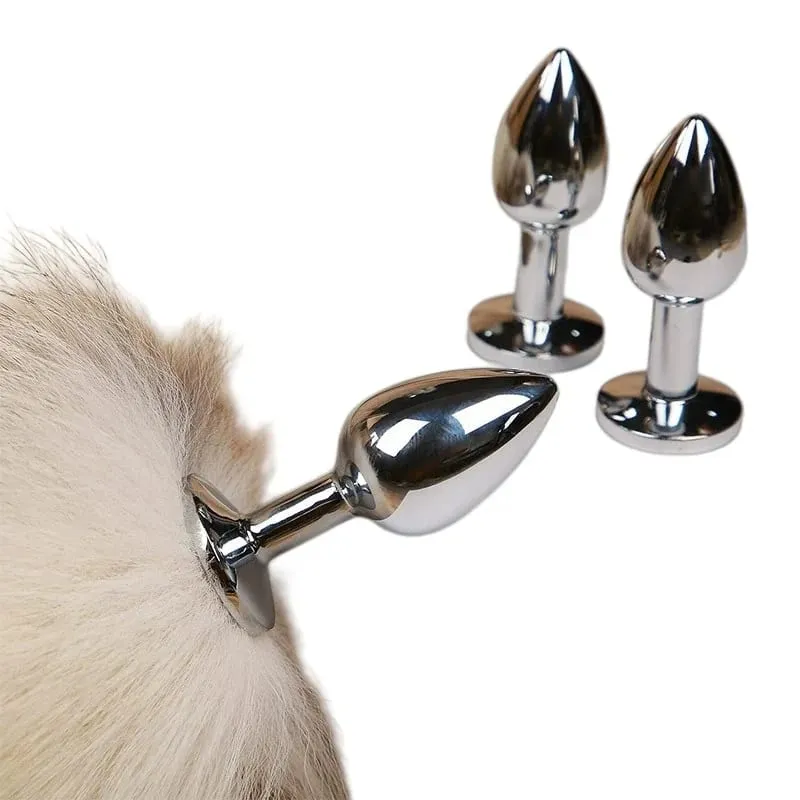200cm Detachable Metal Butt Plug Fox Tail Cosplay Toys with Fetish Cosplay Fancy Dress Accessory for Couple BDSM Sex Flirt Prop — image 1