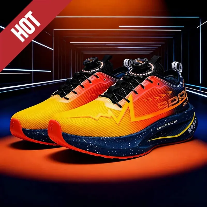 Fluorescence Running Shoes Carbon Board Marathon Men Sports Breathable Lightweight Women's Comfortable Athletic Sneakers Casual — image 2