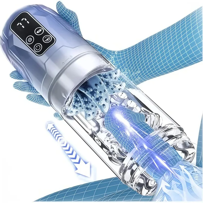 Teleskopiko Awtomatikong Lalaki Masturbator Masturbation Cup Blowjob Machine Sucking Pocket Pussy Vacuum Penis Pump Mga Sex Toys para sa Mga Lalaki