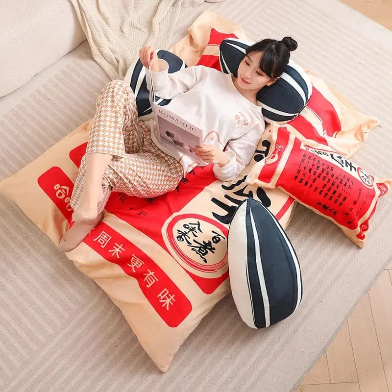 New Giant Size Simulation Chinese Bag Of Melon Seed Plush Toys Soft Soothing Pillow Mattress For Kids Family Funny Toys For Kids