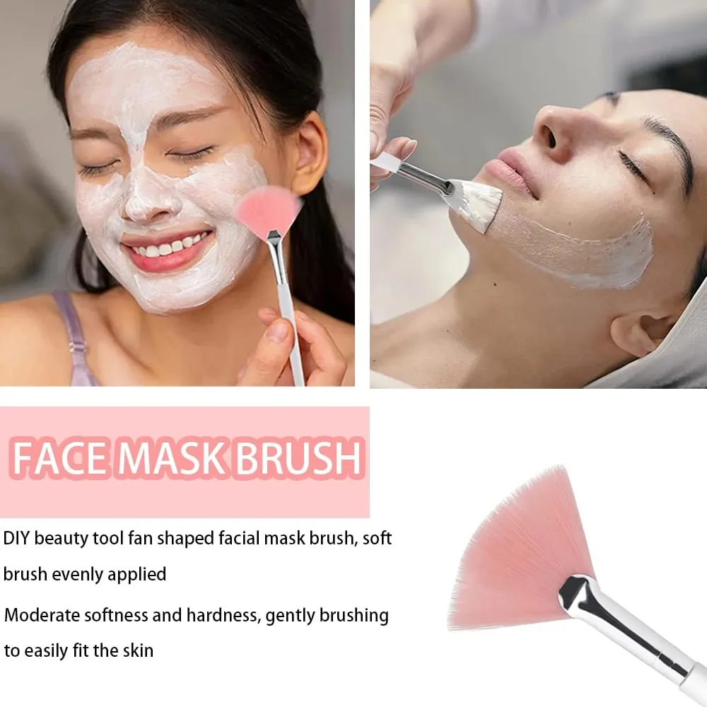 3/9/15 Pieces Facial Fan Mask Brushes Soft Mask Brush Applicator Esthetician Facial Mask Brushes For Women Girls Cosmetic Tools — image 5