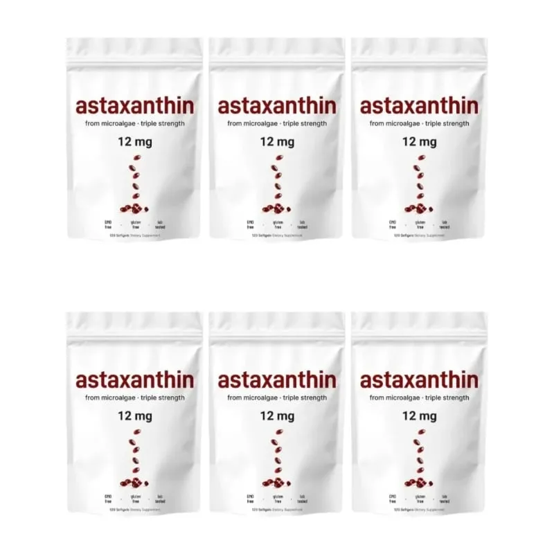 Astaxanthin 12mg Softgels with Oil From Plant-Based Microalgae with Oil Dietary Supplement 120 Pieces — image 11