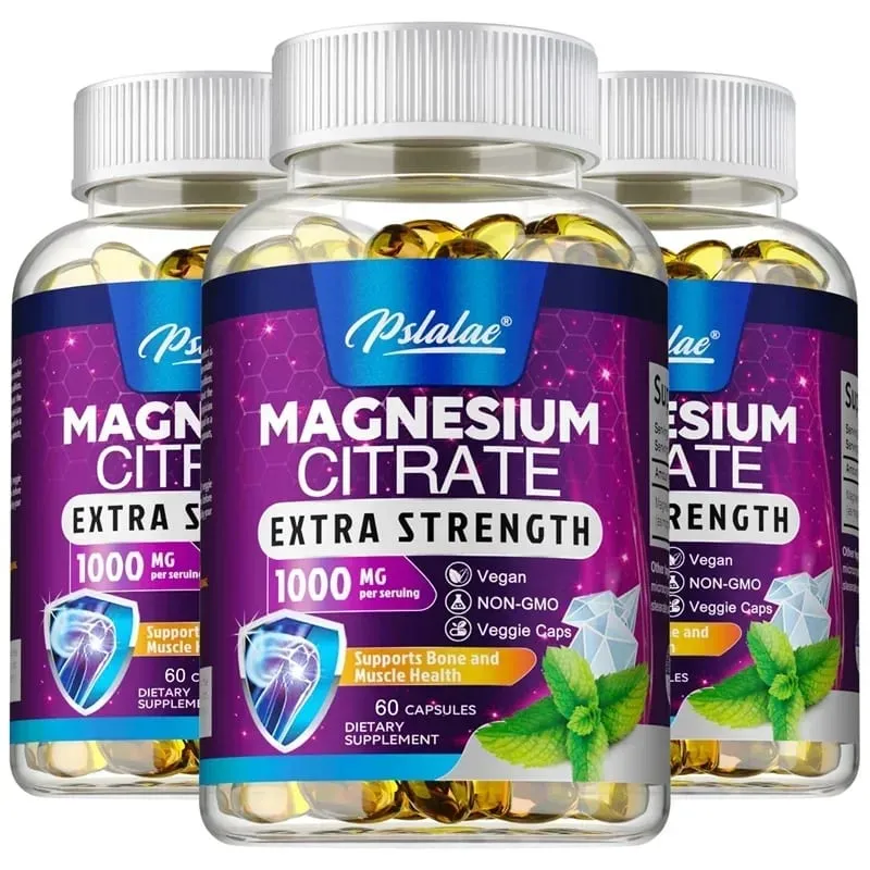 Magnesium Citrate Capsules - High Absorption Magnesium Citrate for Leg Spasms Muscle Bone and Heart Health — image 11