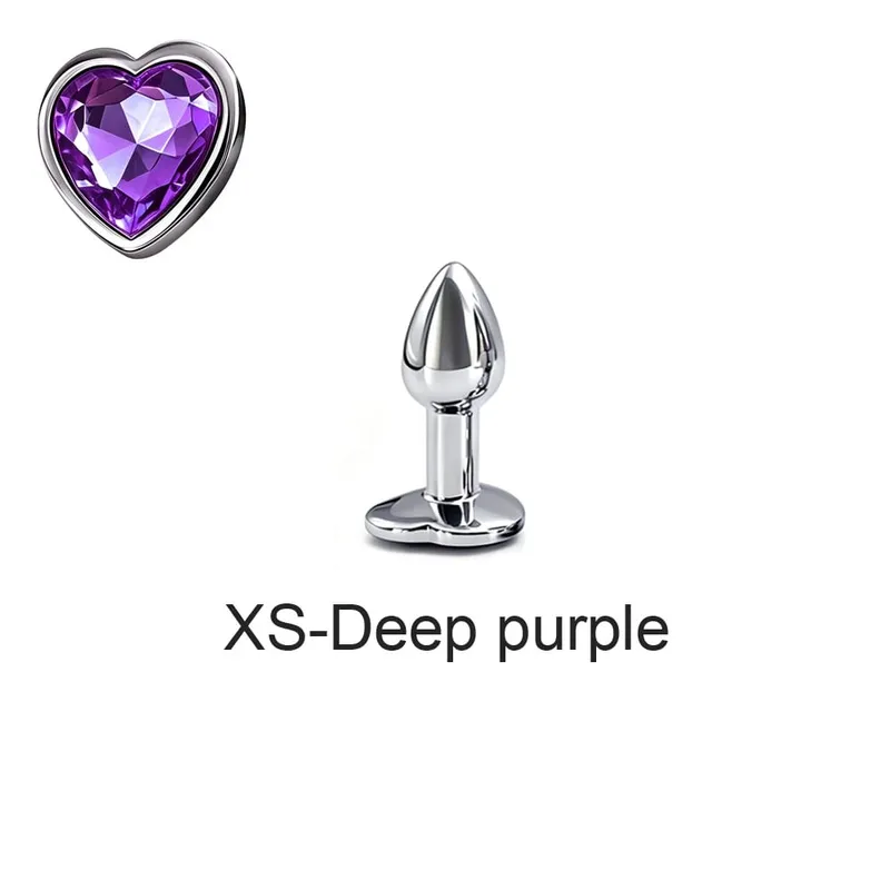 5 Sizes Metal Anal Plug Set with Heart Base Smooth Prostate Massage Butt Plug Sex Toys for Men Women Couples