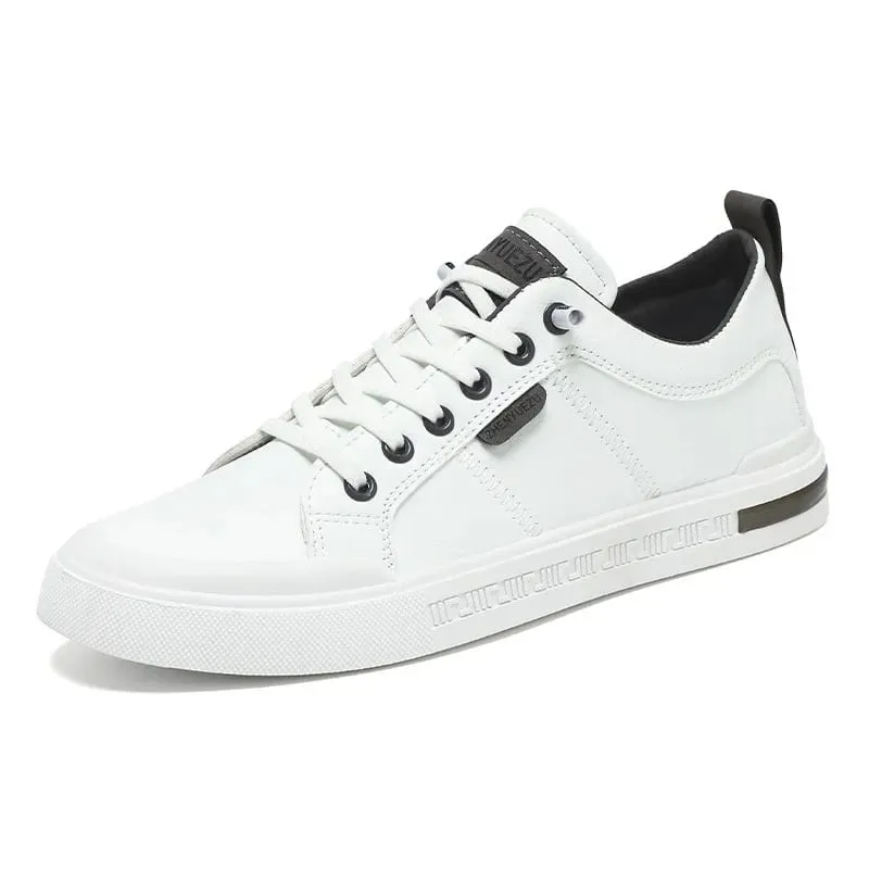 New Men's Low-Top Leather Sneakers Soft Durable White Casual Shoes Trendy Versatile Skate-Inspired Footwear Custom Casual Shoes