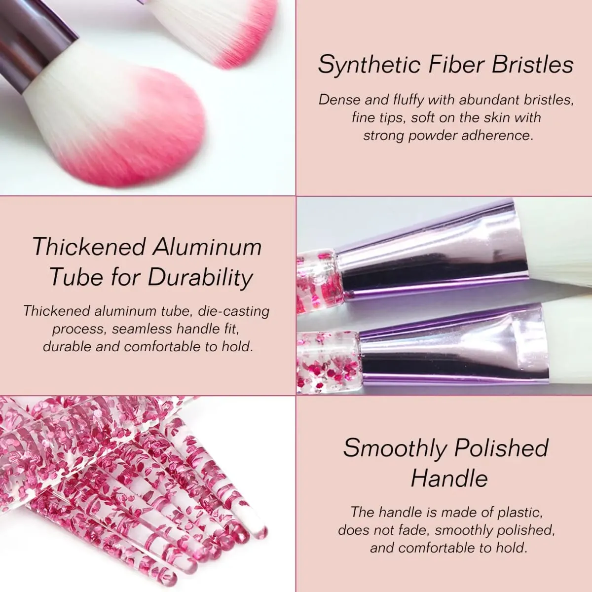5 PCS Professional Makeup Brush Set Compatible for Eyeshadow Eyebrow - Nylon Bristles