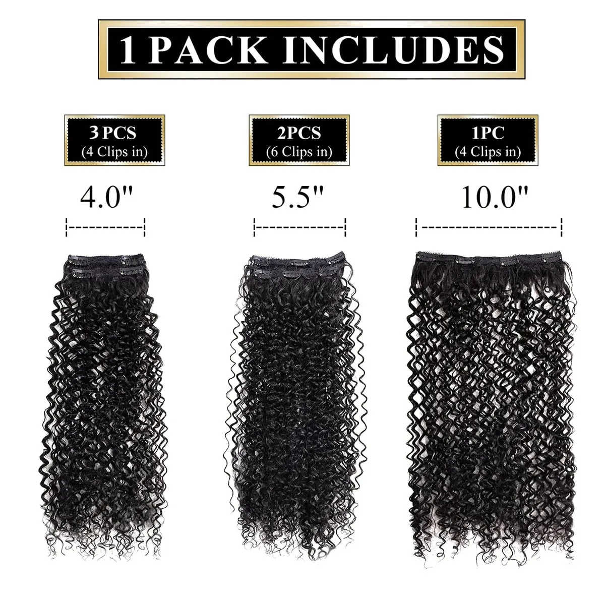Synthetic 20inch Kinky Curly Clip In Hair Extensions Double Weft Full Head Japanese Heat Resistance Fiber Synthetic Curly Hair — image 3