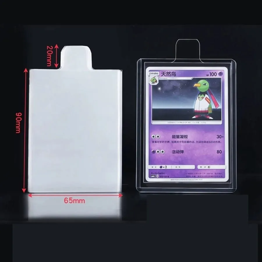 65*90mm 100 pçs bulge jogos mangas de cartão para cartões pokemon transparente jogando protetor pasta negociação caso titular crianças brinquedo presente