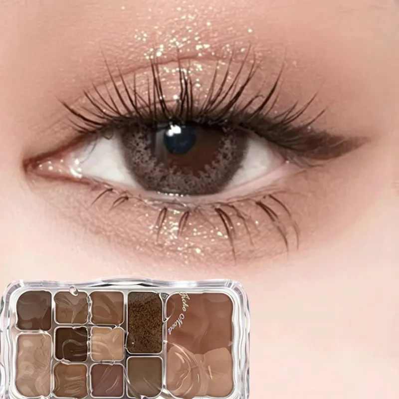 12 Colors Shimmer Matte Eyeshadow Palette Rose Pink Glitter Earth Color Eye Shadow Cosmetics Lasting Waterproof Makeup Palette — image 1