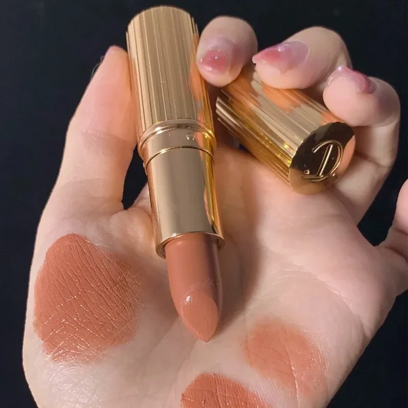 Charlotte tilbury paleta de quatro cores travesseiro talk eraggera olhos pequeno tubo de ouro batom fácil de aplicar maquiagem cosméticos portáteis — image 7